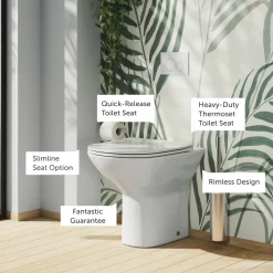 Harbour Identity Comfort Height Rimless Back to Wall Toilet & Soft Close Seat