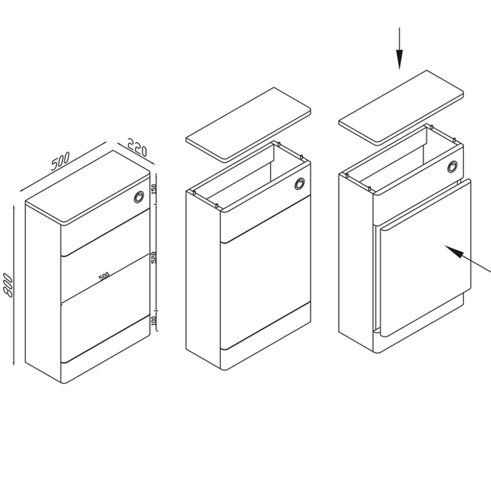Harbour Identity 500mm Back to Wall Toilet Unit