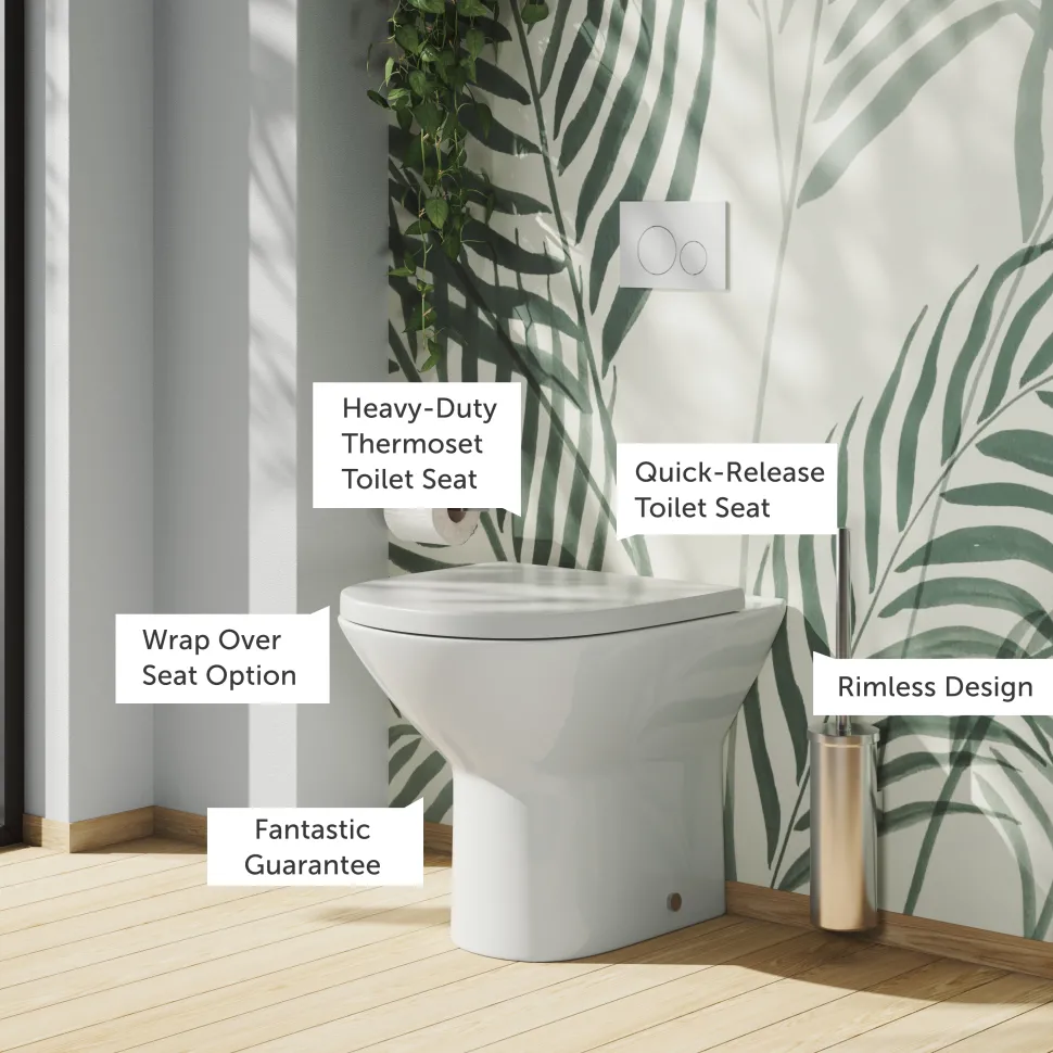 Harbour Identity Rimless Back to Wall Toilet & Soft Close Seat