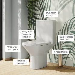 Harbour Identity Rimless Close Coupled Toilet & Soft Close Seat