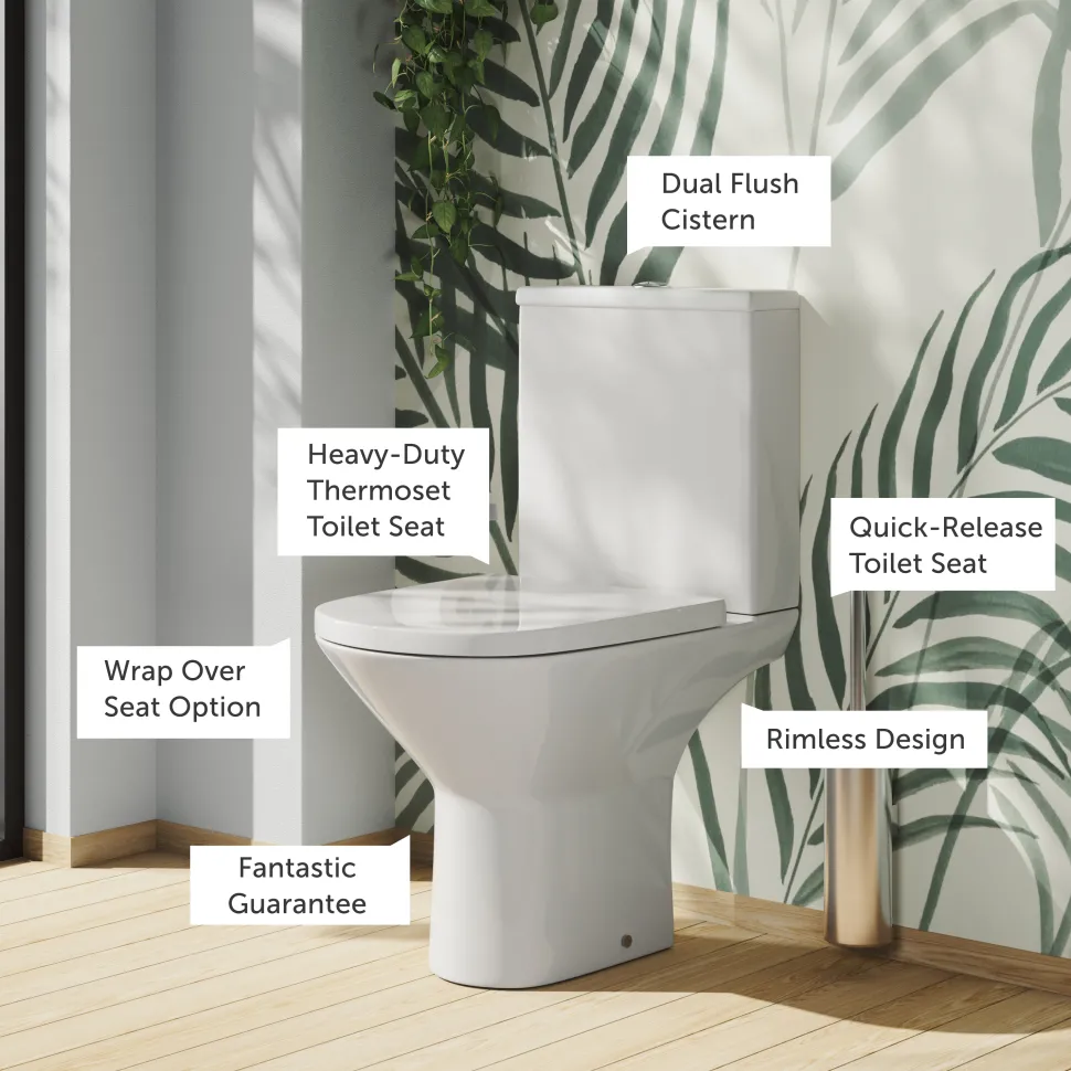 Harbour Identity Rimless Close Coupled Toilet & Soft Close Seat