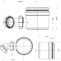 Harbour Luxury 90mm Metal Topped Shower Tray Waste
