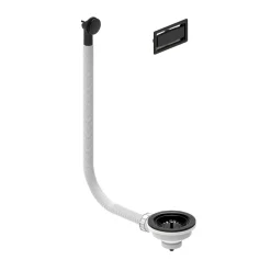 Harbour 90mm Matt Black Basket Strainer Kitchen Sink Waste & Overflow Covers