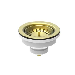 Harbour 90mm PVD Brushed Brass Basket Strainer Kitchen Sink Waste