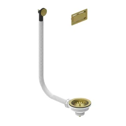 Harbour 90mm PVD Brushed Brass Basket Strainer Kitchen Sink Waste & Overflow Covers