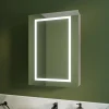 Harbour Outline Single Door LED Mirrored Cabinet with Demister Pad & Shaver Socket - 500 x 700mm