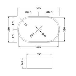 Harbour Oval Matt Finish Countertop Basin - 565 x 350mm