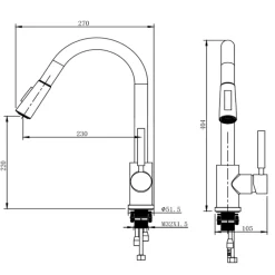 Harbour Pro Pull Out Single Lever Mono Kitchen Mixer Tap
