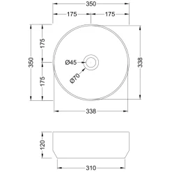 Harbour Round Matt Finish Countertop Basin - 350mm