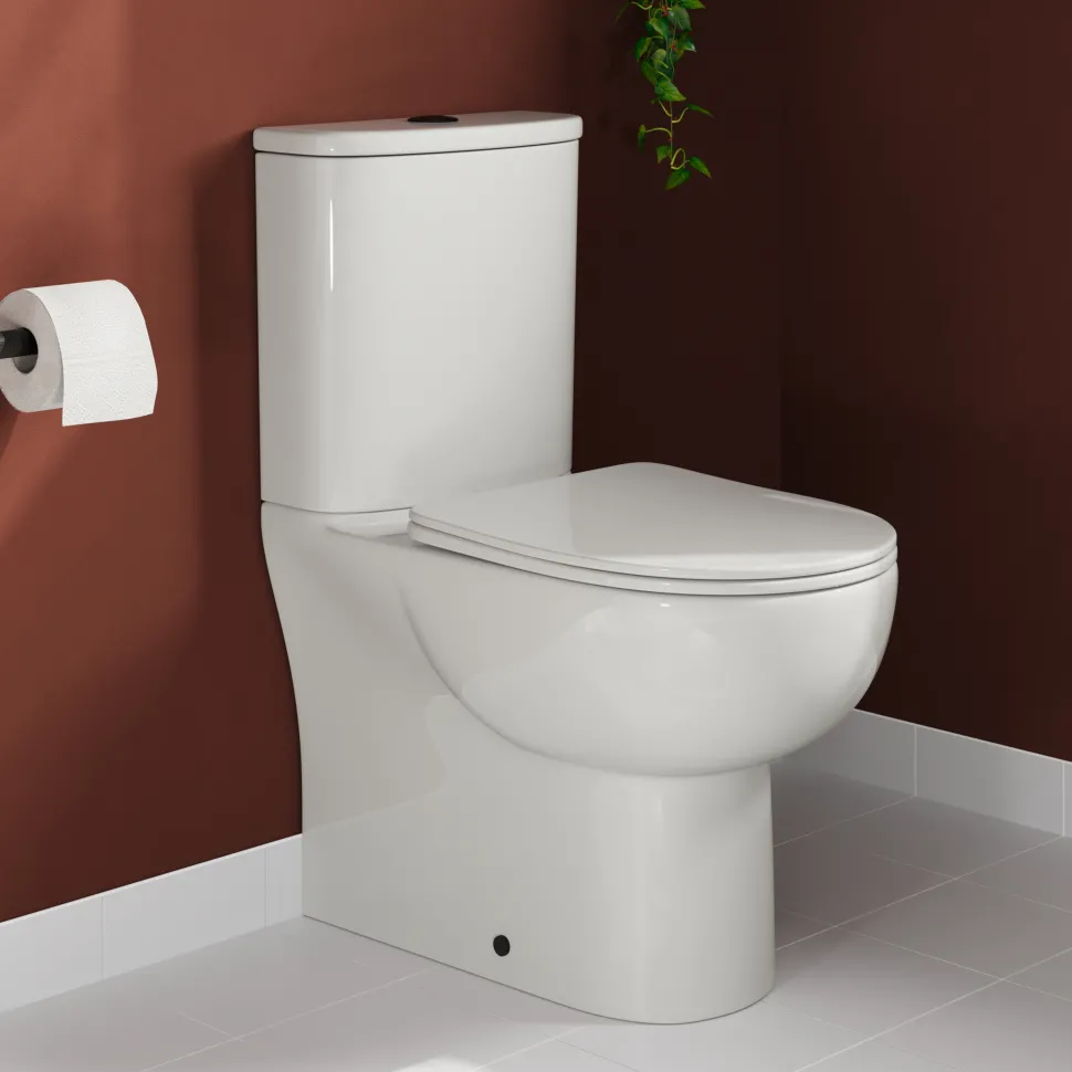 Harbour Serenity Rimless Back To Wall Close Coupled Toilet with Soft Close Seat