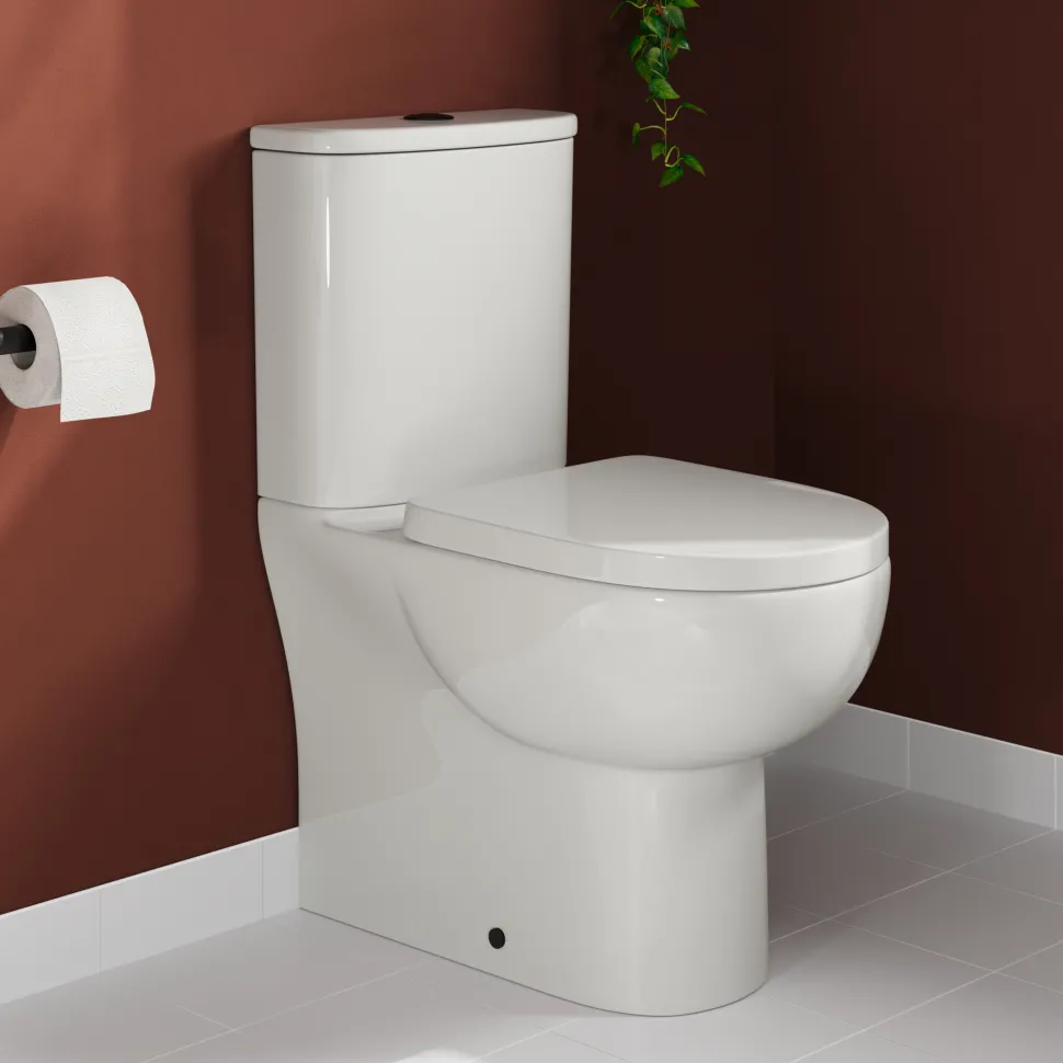 Harbour Serenity Rimless Back To Wall Close Coupled Toilet with Soft Close Seat