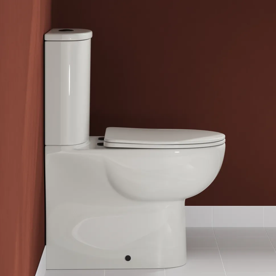 Harbour Serenity Rimless Back To Wall Close Coupled Toilet with Soft Close Seat
