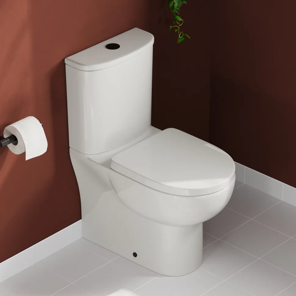Harbour Serenity Rimless Back To Wall Close Coupled Toilet with Soft Close Seat