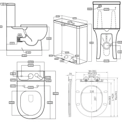 Harbour Serenity Rimless Back to Wall Comfort Height Toilet with Cistern & Soft Close Seat