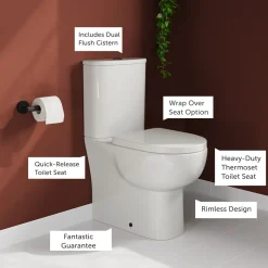 Harbour Serenity Rimless Back to Wall Comfort Height Toilet with Cistern & Soft Close Seat