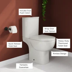 Harbour Serenity Rimless Close Coupled Toilet with Soft Close Seat