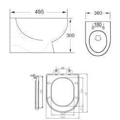 Harbour Serenity Rimless Wall Hung Toilet with Soft Close Seat
