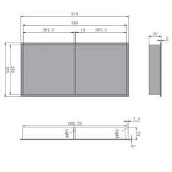 Harbour Shower Niche with LED Light Strip - 610 x 305mm