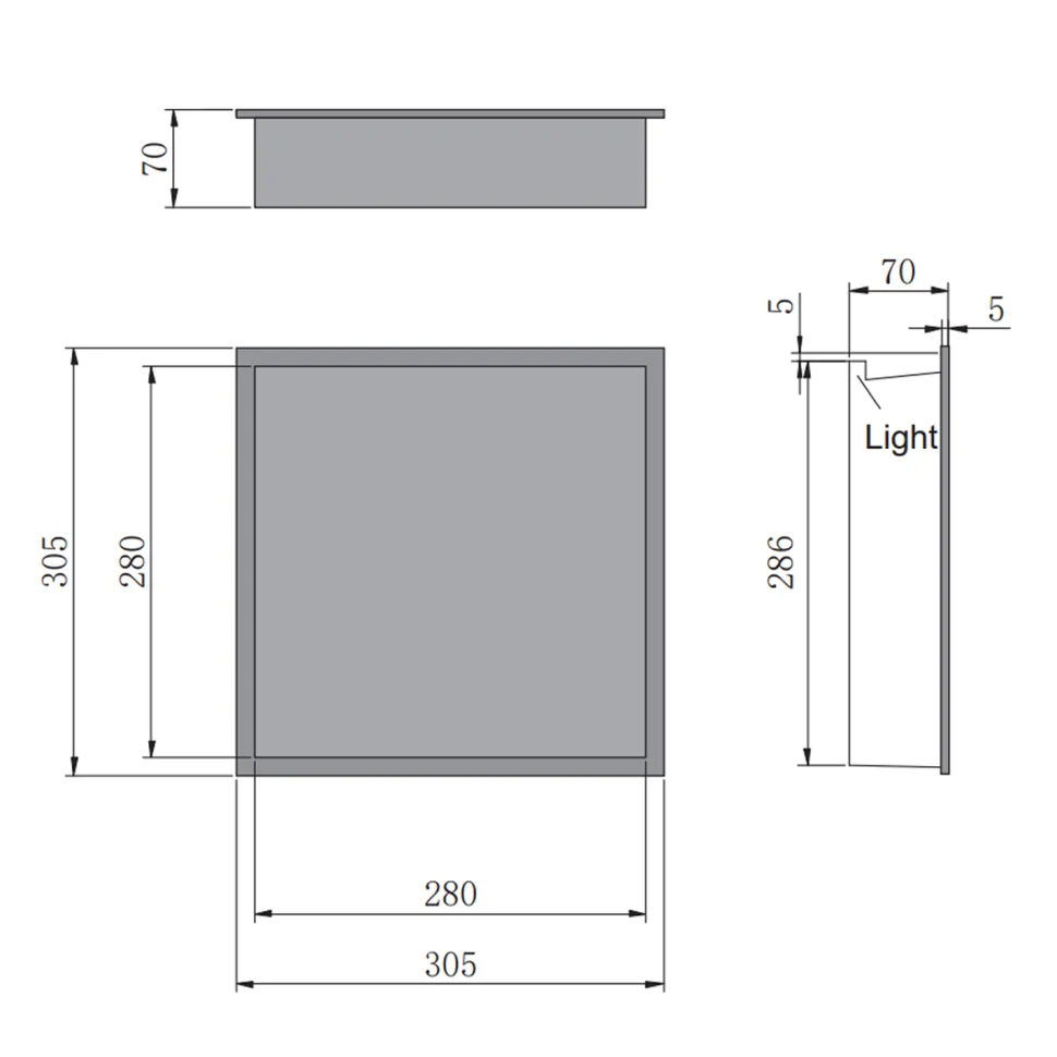 Harbour Shower Niche with LED Light Strip - 305 x 305mm