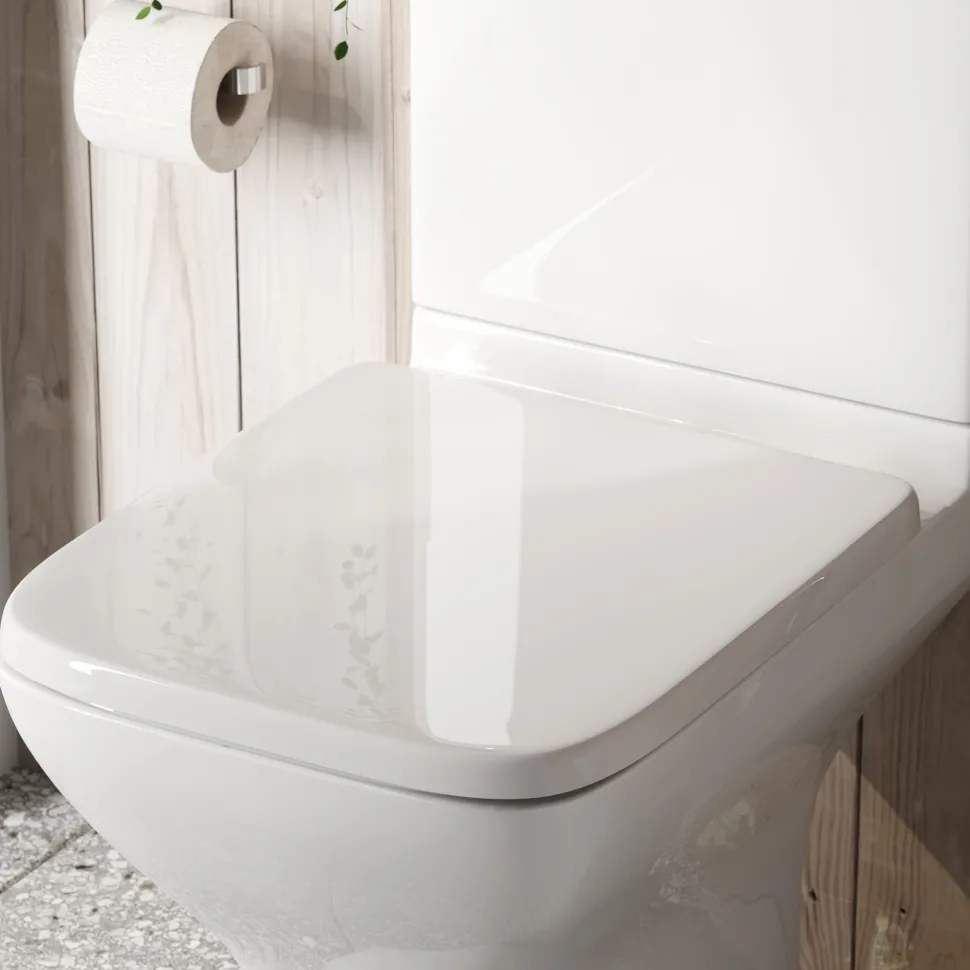 Harbour Soft Close Square Wrap Over Toilet Seat With Quick Release Hinges