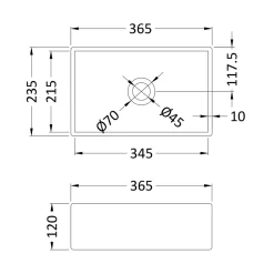 Harbour Square Matt Finish Countertop Basin - 365 x 235mm