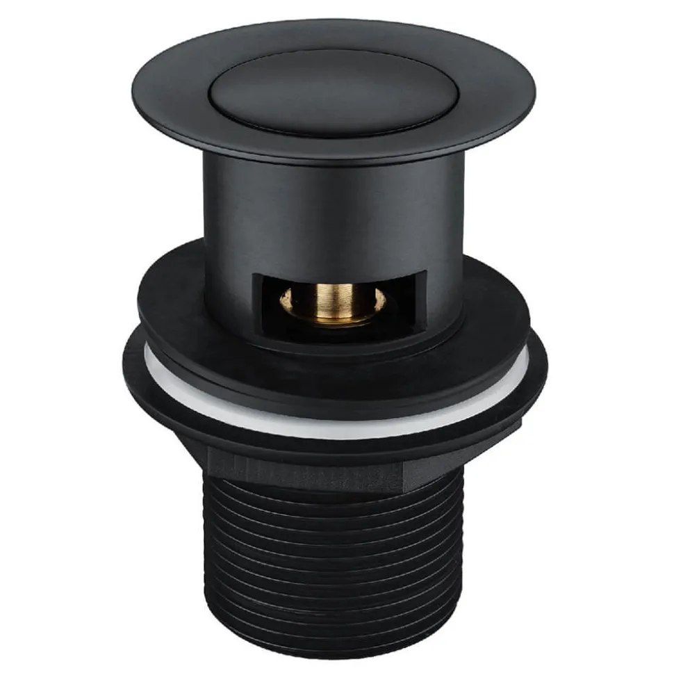 Harbour Status Basin Mixer Tap & Waste - Matt Black