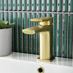 Harbour Status Basin Mixer Tap with Slotted Basin Waste - Brushed Brass