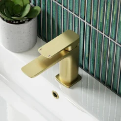 Harbour Status Basin Mixer Tap with Slotted Basin Waste - Brushed Brass