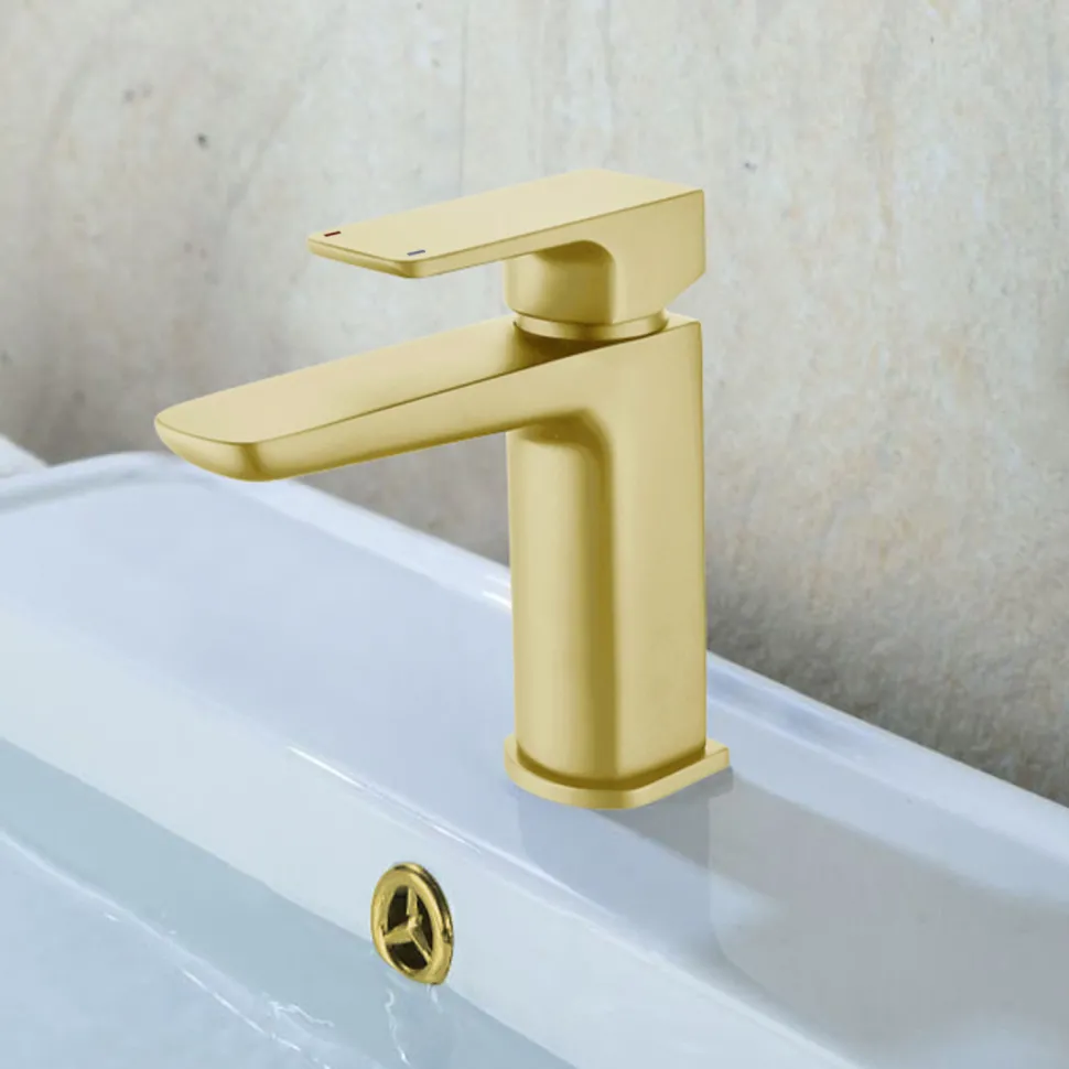 Harbour Status Basin Mixer Tap with Slotted Basin Waste - Brushed Brass