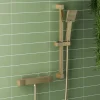 Harbour Status Brushed Brass Exposed Thermostatic Bar Shower Valve and Shower Rail Kit