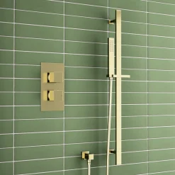 Harbour Status Brushed Brass Concealed Shower Valve & Slide Rail Shower Kit