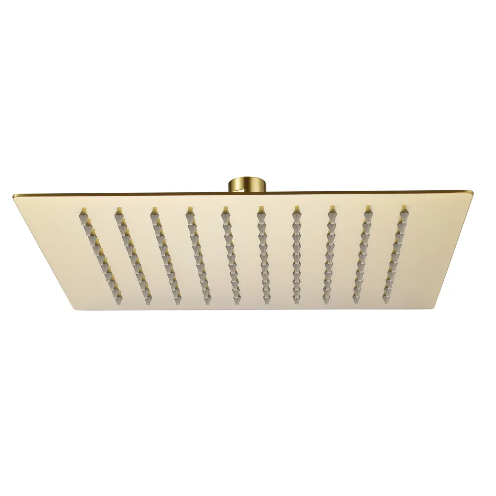 Harbour Status Brushed Brass Ultra Slim Square Shower Head - 250mm