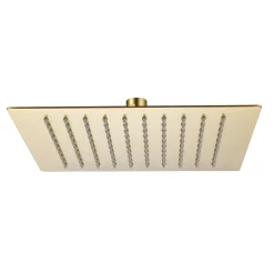 Harbour Status Brushed Brass Ultra Slim Square Shower Head - 250mm