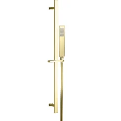 Harbour Status Brushed Brass Slide Rail Shower Kit with Shower Handset & Hose