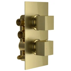 Harbour Status Brushed Brass 2 Outlet Thermostatic Concealed Shower Valve