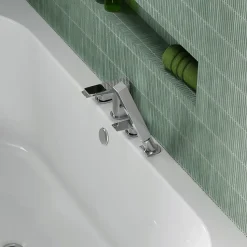 Harbour Status Chrome 4 Hole Bath Mixer with Pull Out Handset & Shower Kit