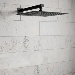 Harbour Status Concealed Shower Valve & Wall Mounted Fixed Shower Head - Matt Black