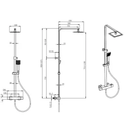 Harbour Status Cool Touch Square Thermostatic Rigid Riser Shower Kit