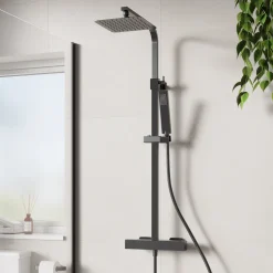 Harbour Status Cool Touch Square Thermostatic Rigid Riser Shower Kit