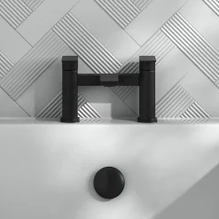 Harbour Status Deck Mounted Bath Filler - Matt Black