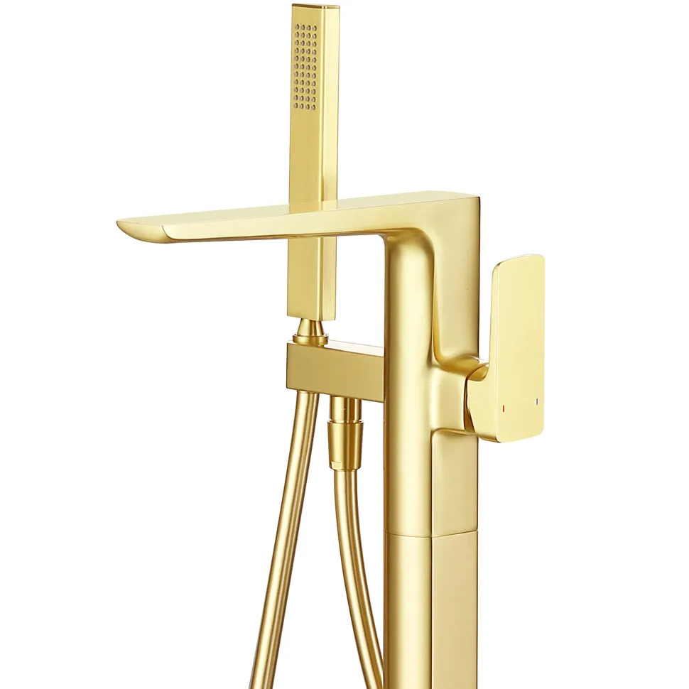 Harbour Status Floorstanding Bath Shower Mixer Tap - Brushed Brass