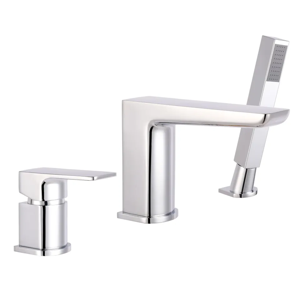 Harbour Status 3 Hole Bath Mixer with Pull Out Handset - Chrome
