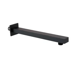 Harbour Status Matt Black Concealed Shower Valve, Fixed Wall Mounted Head & Overflow Bath Filler