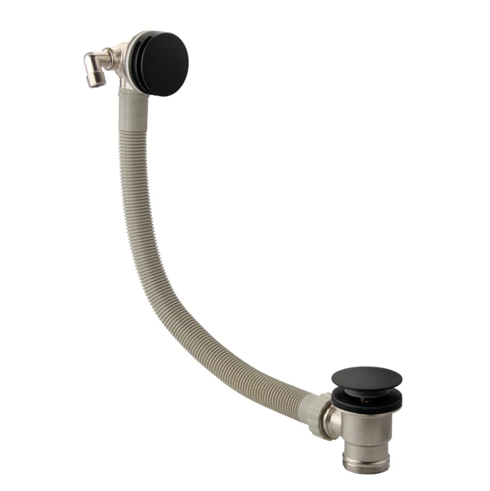 Harbour Status Matt Black Concealed Shower Valve, Shower Riser Rail Kit & Overflow Bath Filler