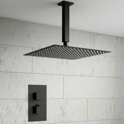 Harbour Status Matt Black Concealed Shower Valve & Shower Head