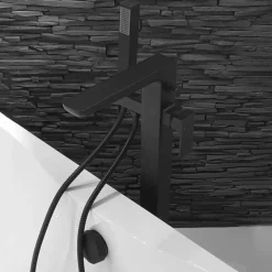 Harbour Status Matt Black Floorstanding Bath Shower Mixer Tap