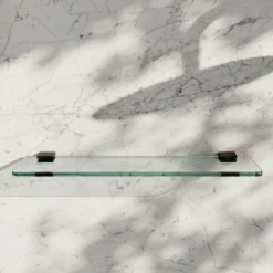 Harbour Status Matt Black Glass Shelf