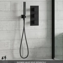 Harbour Status Matt Black Pencil Shower Handset & Wall Bracket - Square