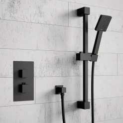 Harbour Status Matt Black Shower Riser Rail