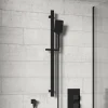 Harbour Status Matt Black Slide Rail Shower Kit with Square Shower Handset & Hose